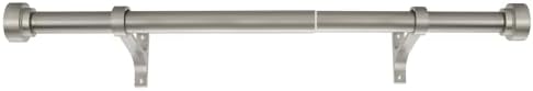 Kemmie 12-20 Inch Telescoping Curtain Rod 1 Inch Diameter Matte Nickel