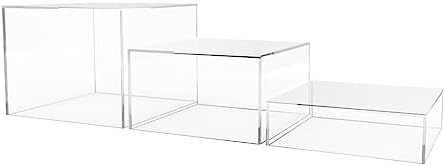 3 Piece Acrylic Display Boxes No Lid for Retail Displays