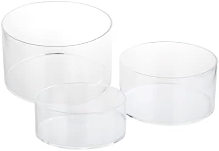 Clear Acrylic Round Display Riser Stands with Hollow Base