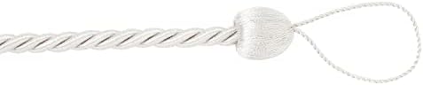 2 Pack Curtain Ropes Tiebacks - White Polyester Holdbacks