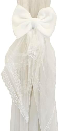 2 Pcs White Lace Bow Curtain Tiebacks Holdbacks