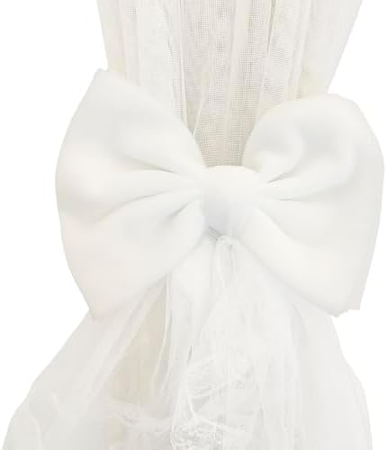 2 Pcs White Lace Bow Curtain Tiebacks Holdbacks