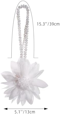SUQ I OME 2 Pack Crystal Flower Magnetic Curtain Tieback Holdback
