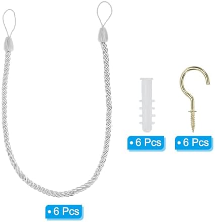 PATIKIL 6 Pack White Curtain Tiebacks Ropes
