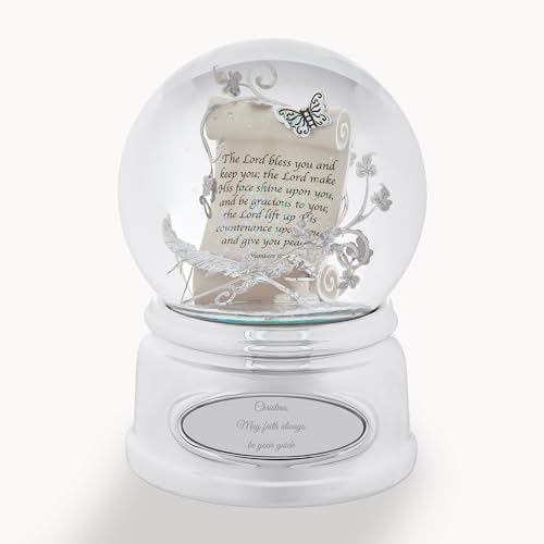 THINGS REMEMBERED Inspirational Prayer Scroll Musical Snow Globe