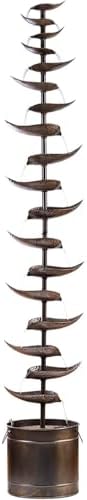 Alpine Corporation 70 Inch Tall Silver Tiered Water Fountain