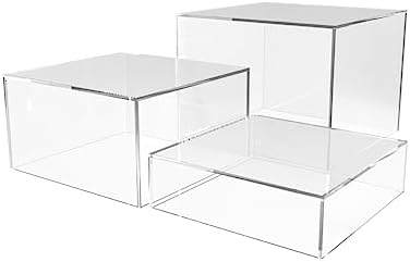 3 Piece Acrylic Display Boxes No Lid for Retail Displays