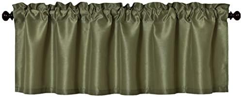 Aiking Home Solid Faux Silk Window Valance Sage 56x16