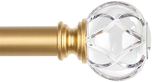 KAMANINA 1 Inch Gold Curtain Rods 32-86 Inches