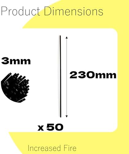 Black Oil Diffuser Sticks 50pcs 9in 3mm Thick for Home Spa