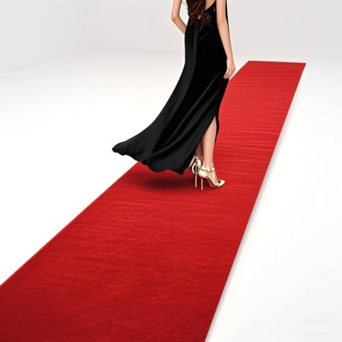 3x10 ft Heavy Duty Red Carpet Runner with Non Slip Rubber Backing