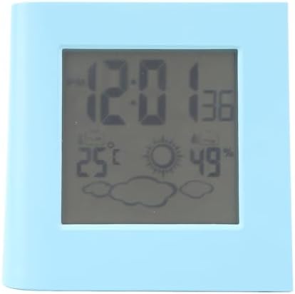 Leapiture Solar Powered Alarm Clock with Weather Forecast Blue LCD Display