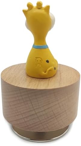 Mini Wooden Animal Rotary Music Box with Giraffe Ornament