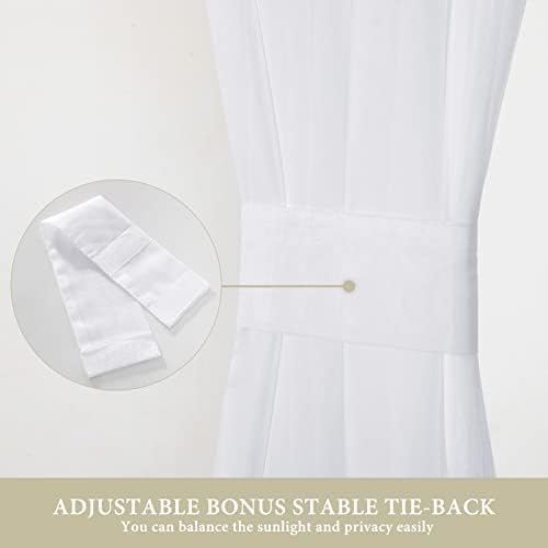 MIULEE 2 Panels Sidelight Curtains - White 25x72 Inches