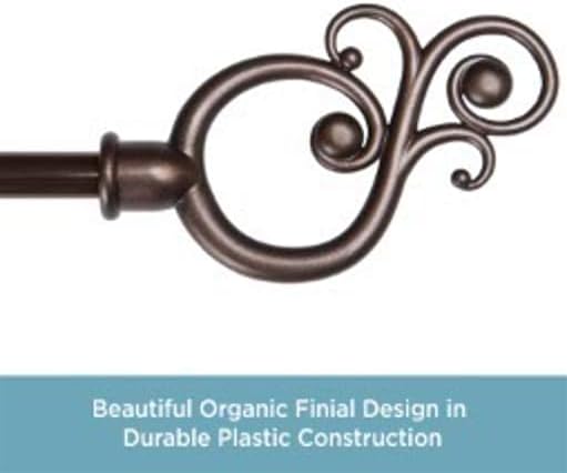 Kenney KN65273 Decorative Window Curtain Rod Black Finish