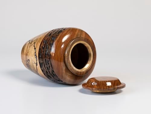 HEYTREND Wooden Cremation Urn Decorative Adult Size