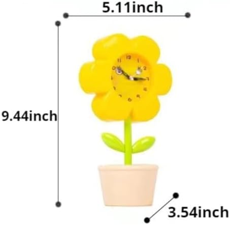 POMN Flower Alarm Clock for Kids Bedroom Pink