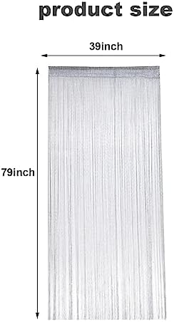 Eioflia Beaded Door Curtain 79x39 Inch Grey