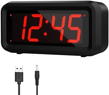 Kwanwa Dual Power Alarm Clock with Auto-Dim Night Mode