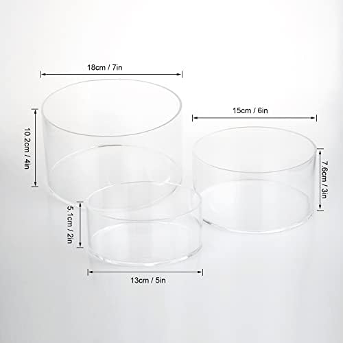 Clear Acrylic Round Display Riser Stands with Hollow Base