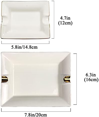 VOVCAMLS Ceramic Ashtray Square White Large