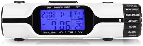 AUNMAS World Time Travel Clock with Alarm and LED Flashlight