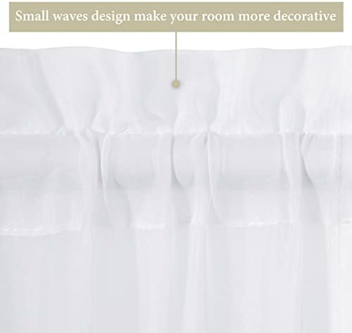 MIULEE 2 Panels Sidelight Curtains - White 25x72 Inches