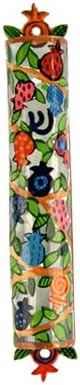 Laser Cut Hand Painted Mezuzah Pomegranate Decor