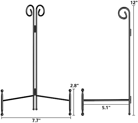Black Plate Stand Display 12 Inch 2 Pack