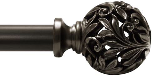 Bronze Curtain Rods 18-45 Inches with Decorative Finials