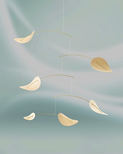 Drifting Clouds Hanging Mobile - 39 Inches - Beech Wood and Steel