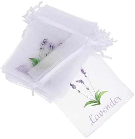 LUOZZY 50 Pcs Drawstring Mesh Sachet Bags White
