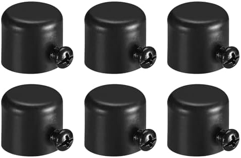 Uxcell Curtain Rod Ends 6Pcs Iron Black Finial