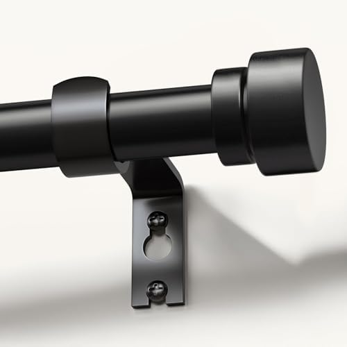 Modern Black Curtain Rods 1 Diameter Adjustable Length Heavy Duty