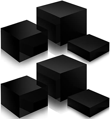Bucherry 6 Pcs Acrylic Display Risers - Nesting Cubes for Collection Display