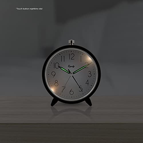Equity 5 Inch Silent Quartz Alarm Clock Dark Gray