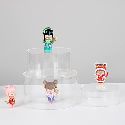 Clear Acrylic Round Display Riser Stands with Hollow Base