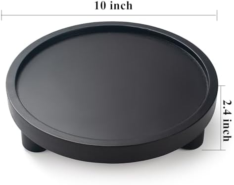 DEAMACE 2 Pcs Black Round Wood Riser for Display