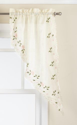 Lorraine Home Fashions Rosemary Valance Pair 58x38 Inch Rose