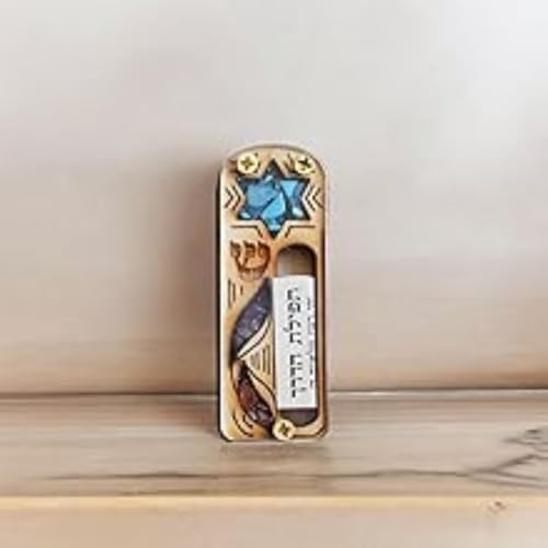 My Daily Styles Jewish Wooden Mezuzah with Prayer Scroll