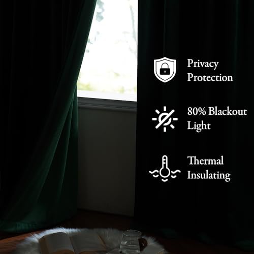 KGORGE Velvet Blackout Curtains 84 Inches Set of 2