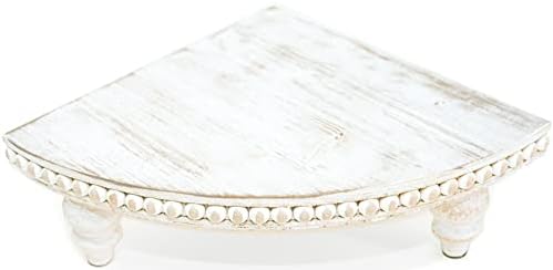 Rustic White Corner Pedestal Stand for Display
