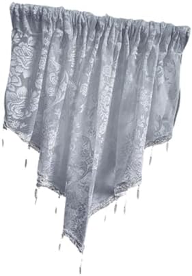 Beaded Window Valance Swag Curtain Gray