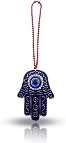 Sonoran Souvenirs Blue Hamsa Charm for Car Mirror