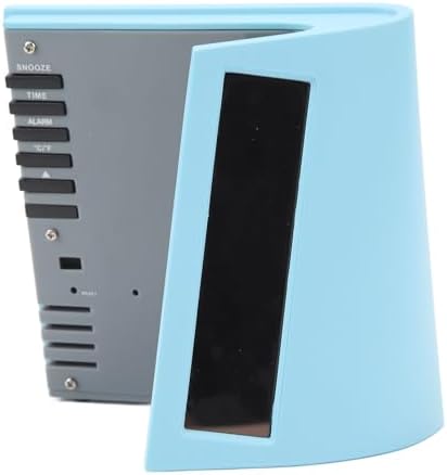 Leapiture Solar Powered Alarm Clock with Weather Forecast Blue LCD Display