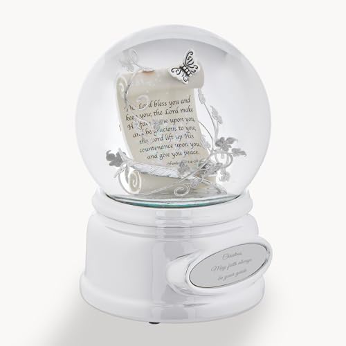 THINGS REMEMBERED Inspirational Prayer Scroll Musical Snow Globe