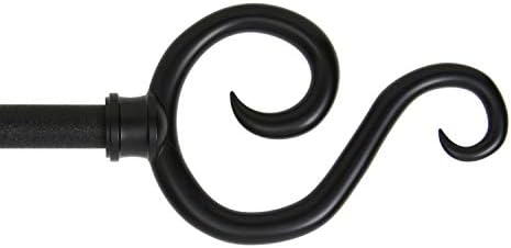 Kenney KN65273 Decorative Window Curtain Rod Black Finish
