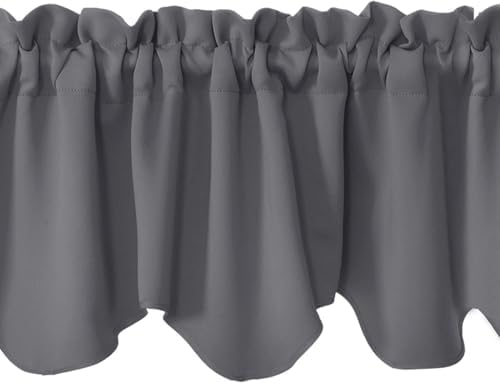 Aquazolax Grey Blackout Curtain Valances Set of 2