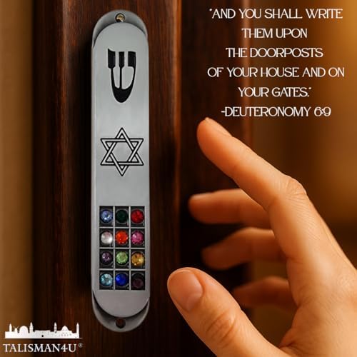 TALISMAN4U Pewter Mezuzah with Scroll for Door