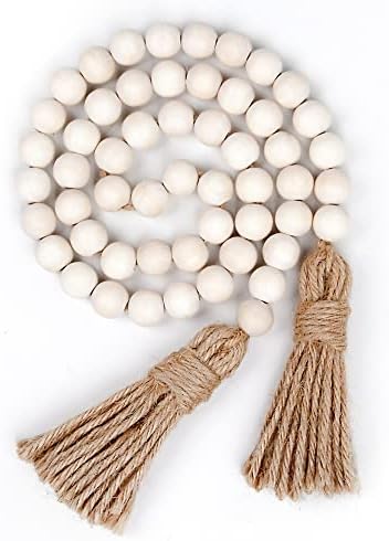RAMIRABI Wooden Bead Garland with Tassels 39 Inch